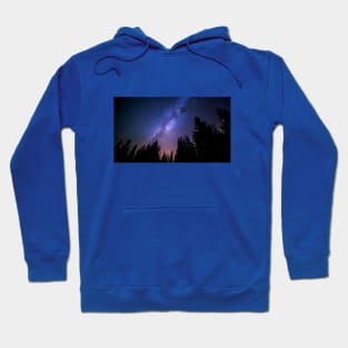 Conifers Reaching to Milky Way Hoodie